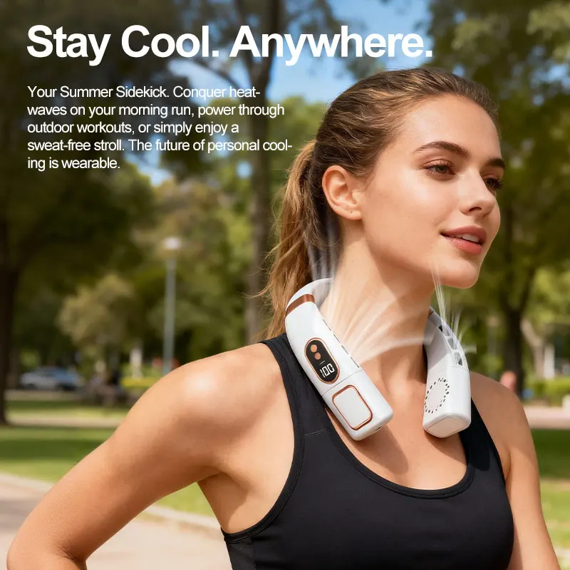 Rechargeable Neck Fan - 5 Speed USB Personal Wearable Cooling Fan