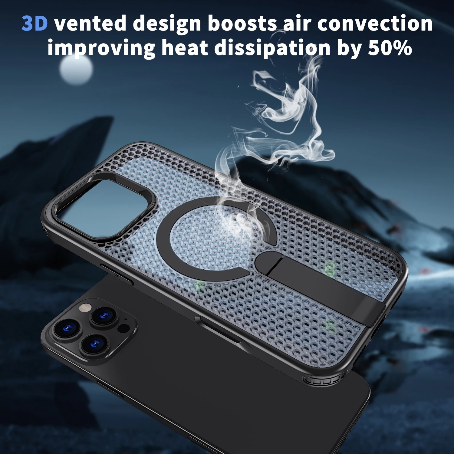 Magnetic iPhone Case with Cooling Stand - iPhone 16/15/14/13/12/11 Pro Max thumbnail 8