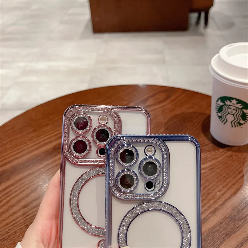Transparent Glitter Magnetic iPhone Case – Electro