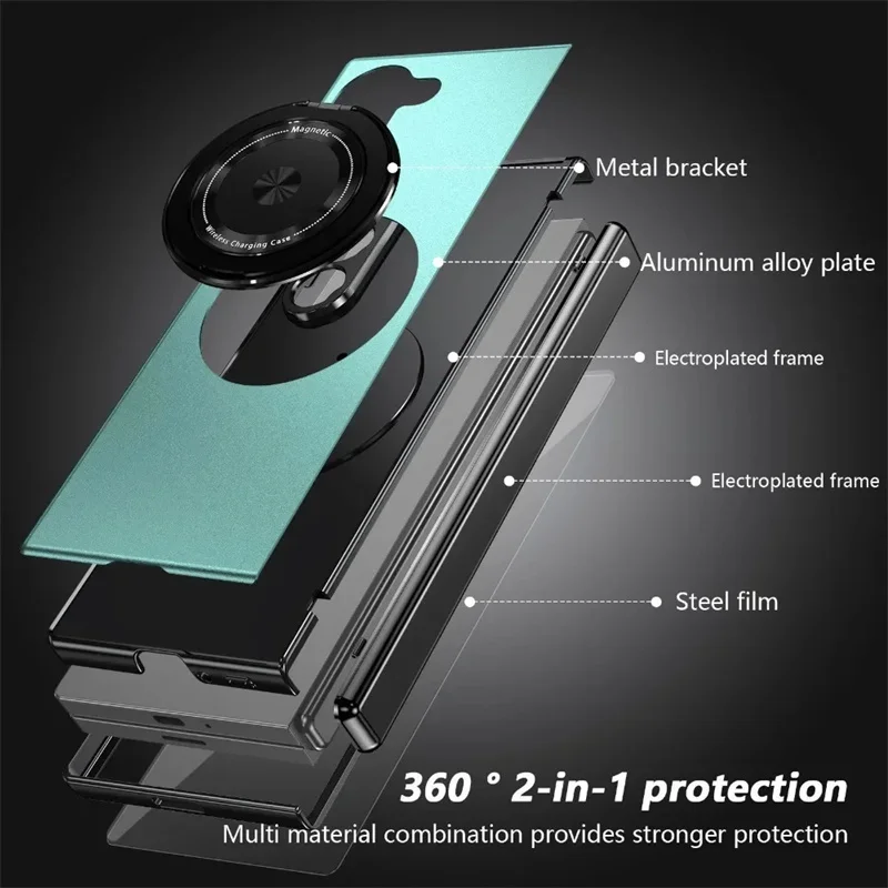 High Quality Glass Film Hinged Anti-Fall Phone Case for Samsung Galaxy Z Fold 7 / 6 / 5 / 4 / 3 360%