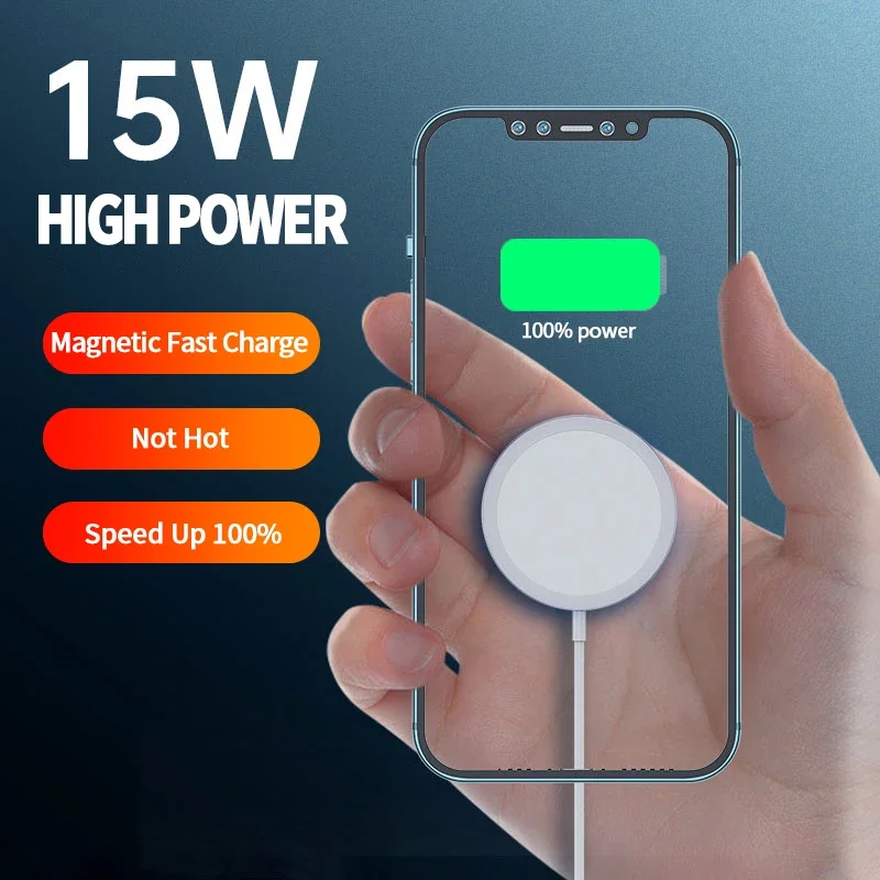 15W Magnetic Wireless Charger for iPhone 12/13/14/15/16/17 - Fast Charging