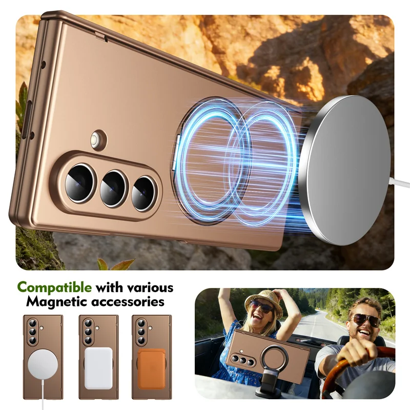 360° Rotating Stand Magnetic Charging Phone Case for Samsung Galaxy Z Fold 7 / 6 / 5