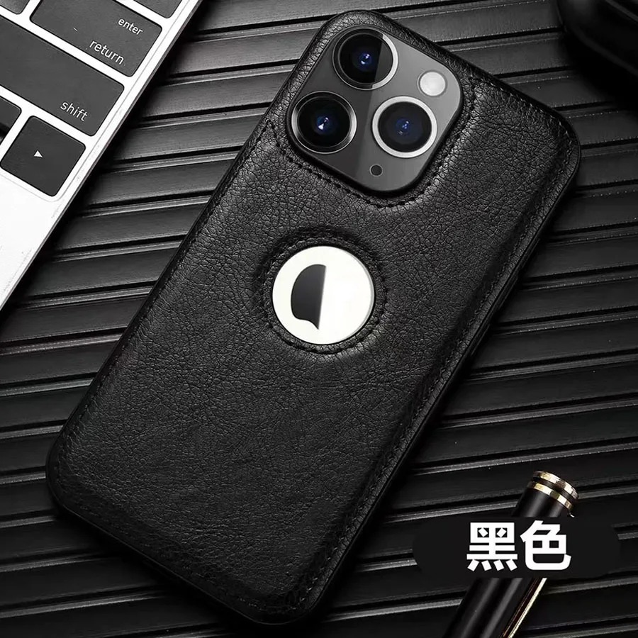 Premium Leather Case for iPhone 16/15/14/13/12 Pro Max - Logo Cutout thumbnail 3