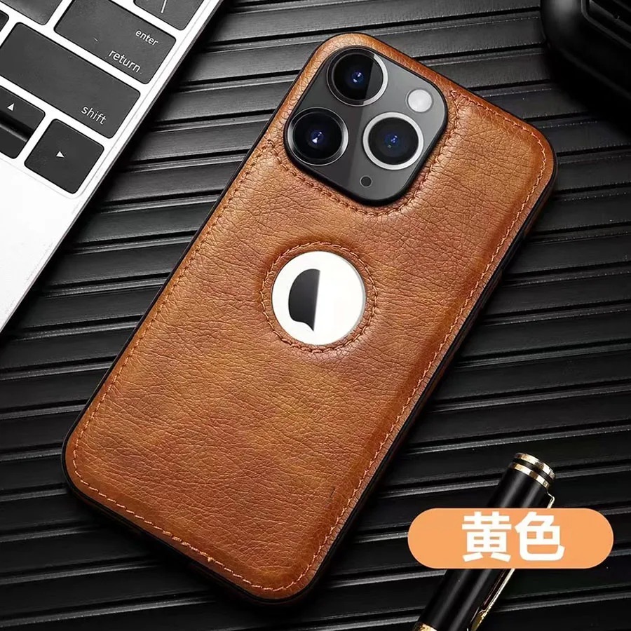 Premium Leather Case for iPhone 16/15/14/13/12 Pro Max - Logo Cutout thumbnail 4