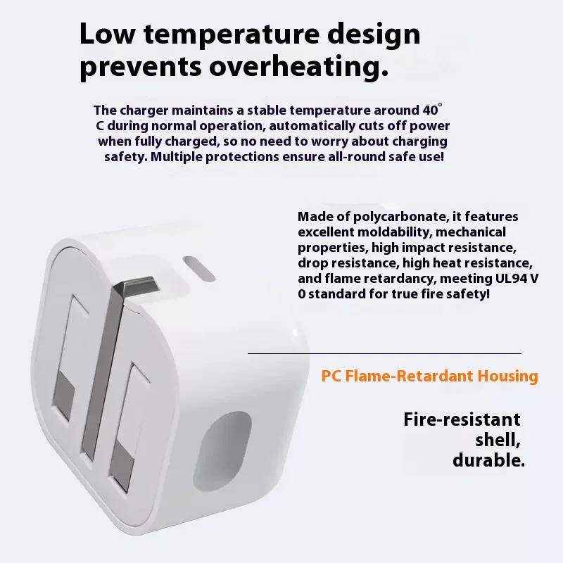 20W Fast Charging USB-C Power Adapter - Universal UK/US/EU Plug