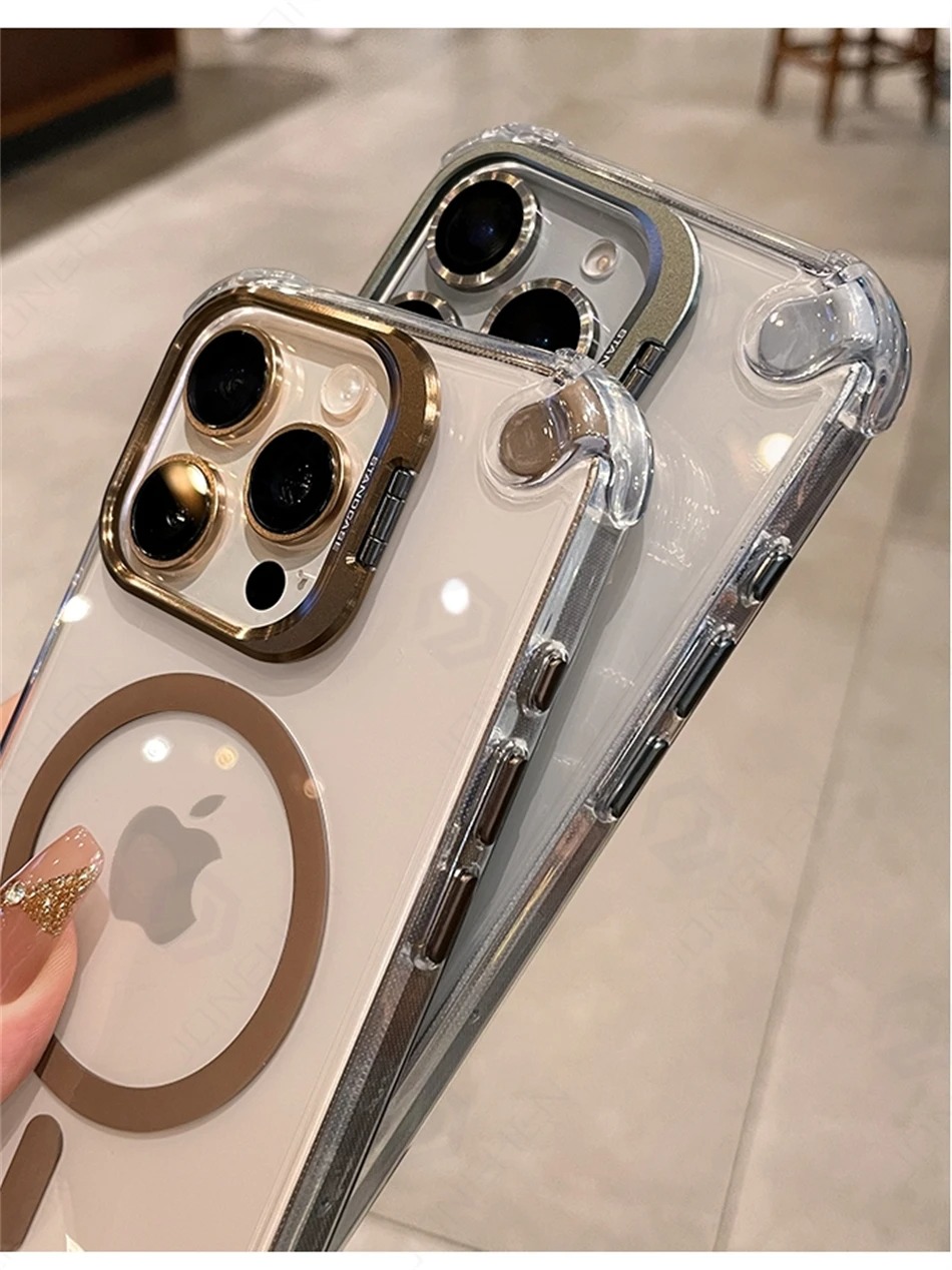 MagSafe Transparent iPhone Case - Luxury Shockproof Cover for iPhone 17/16/15/14/13 Pro Max thumbnail 9