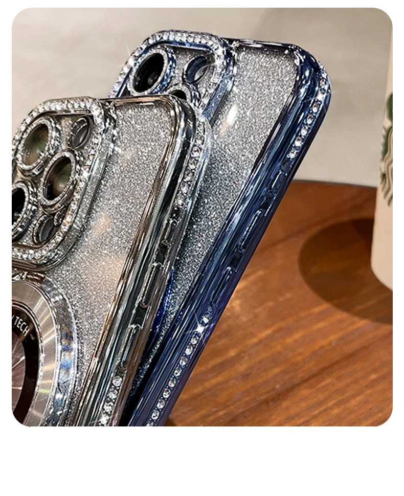 Luxury Gradient Glitter Diamond-Plated Magnetic