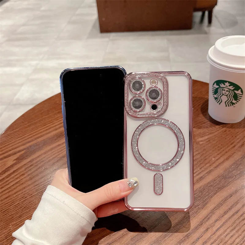 Transparent Glitter Magnetic iPhone Case – Electro
