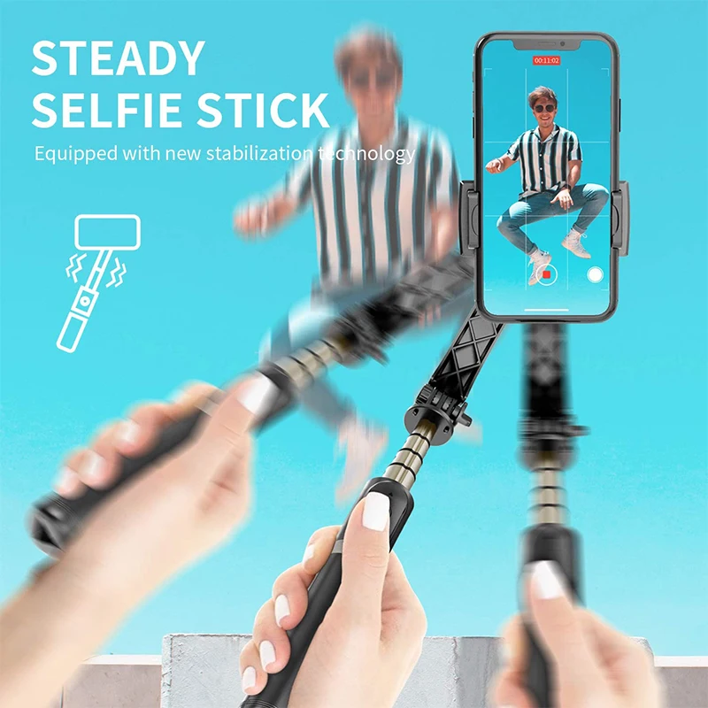 Q08 Gimbal Selfie Stick with 360° Rotation & Hidden Tripod Stand4