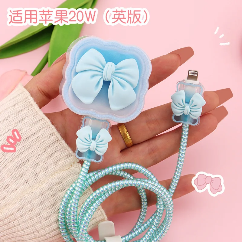 New Wavy Bow Cable Protector for iPhone 20W UK