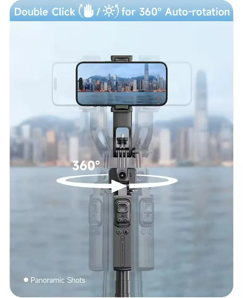C17 AI Face Tracking Selfie Stick - 360° Auto Rotation Gimbal Stabilizer thumbnail 3