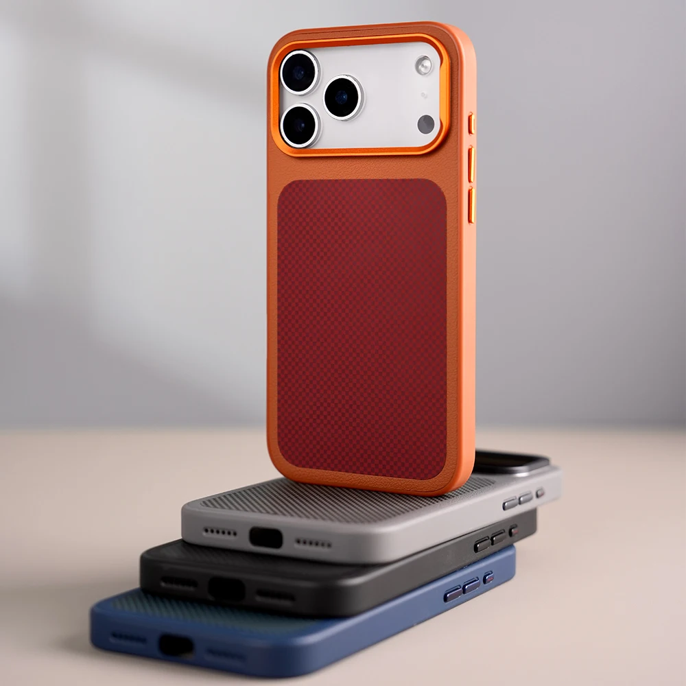 Premium Plaid Leather Phone Case - Samsung & iPhone Protection