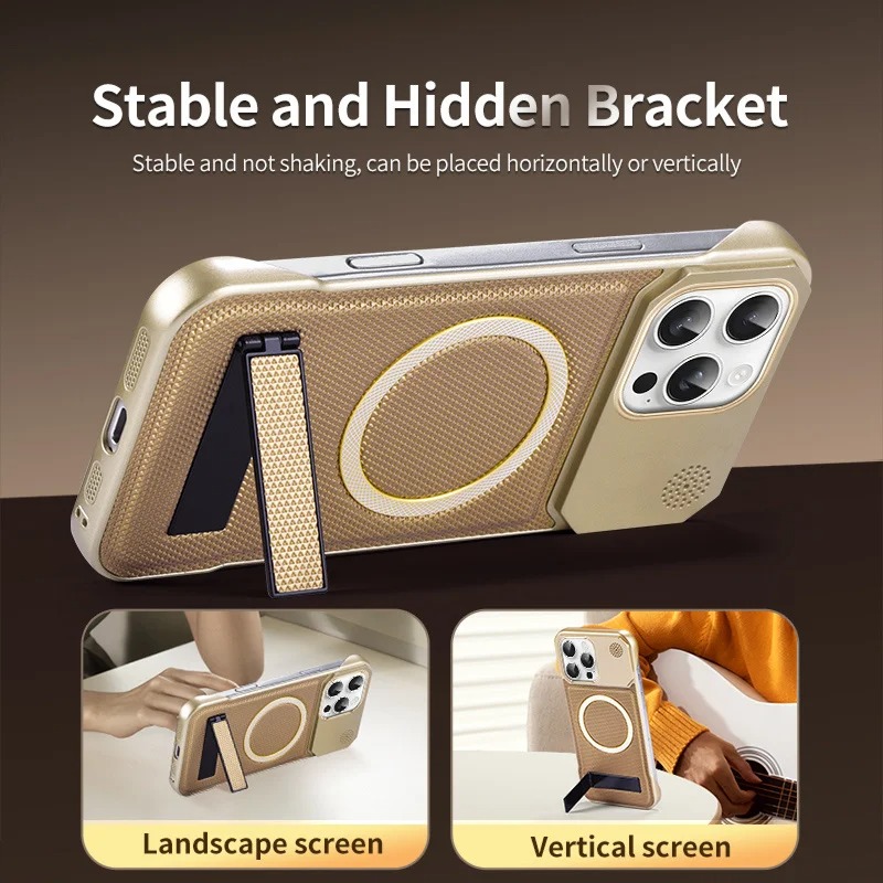 Magnetic Leather Phone Case with Aromatherapy Stand for iPhone 12-17 Pro Max thumbnail 6