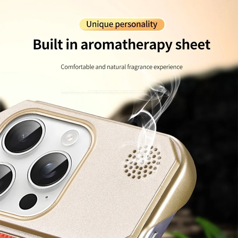 Magnetic Leather Phone Case with Aromatherapy Stand for iPhone 12-17 Pro Max thumbnail 7