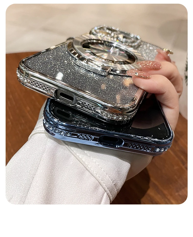 Luxury Gradient Glitter Diamond-Plated Magnetic