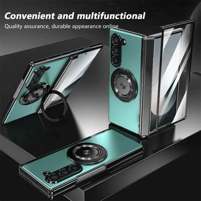 High Quality Glass Film Hinged Anti-Fall Phone Case for Samsung Galaxy Z Fold 7 / 6 / 5 / 4 / 3 360%