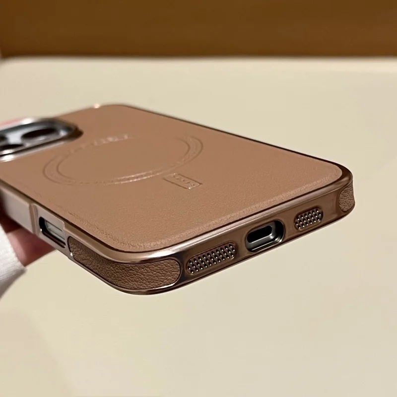 Premium Magnetic Leather Case for iPhone 13-16 Pro Max | Wireless Charging