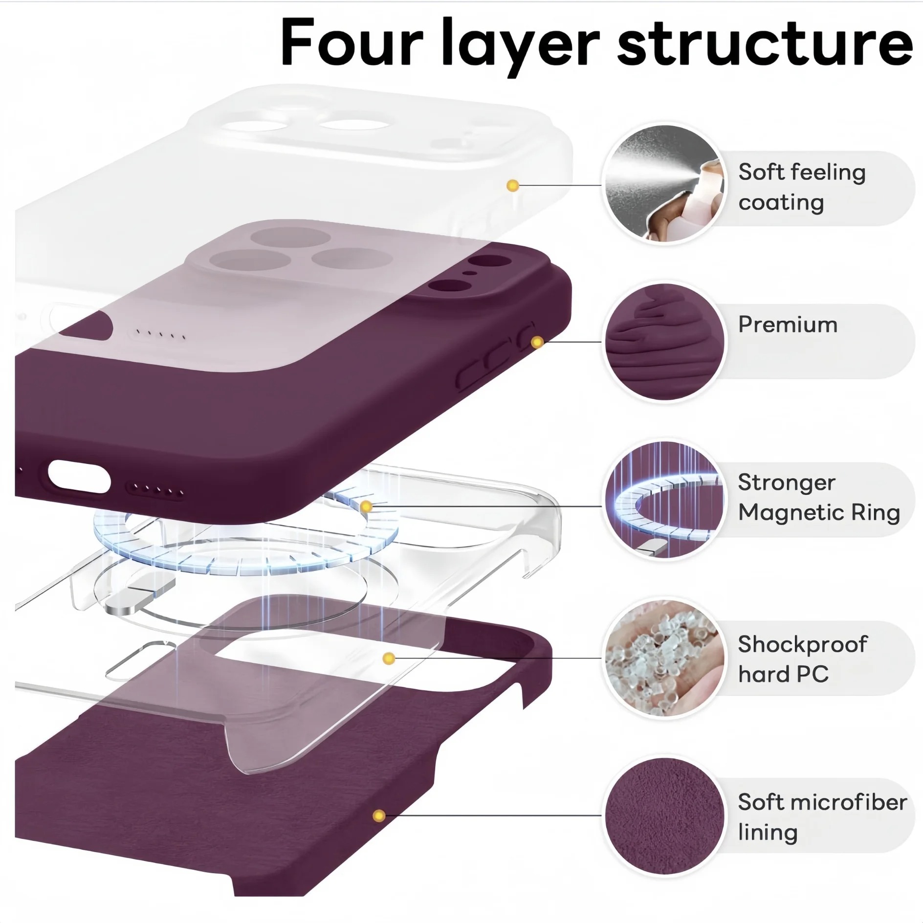 Liquid Silicone Shockproof Case for iPhone 17 Pro Max - Fashion Colors
