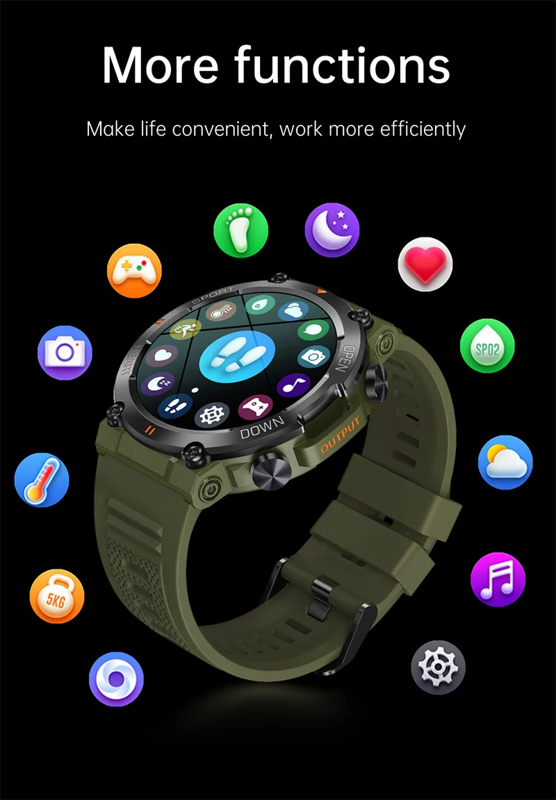 K56 Pro Smart Watch - BT Calling, Heart Rate, Blood Pressure & Oxygen Monitor