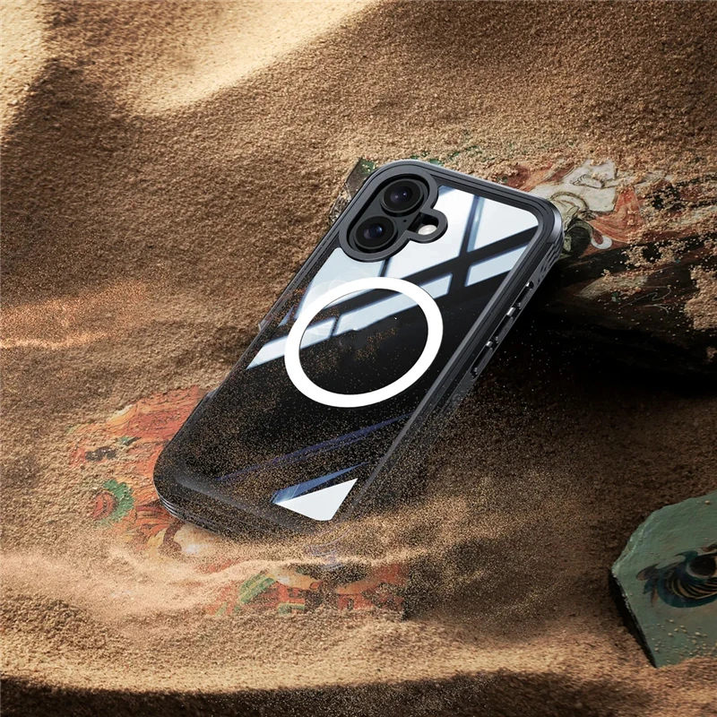 Clear 360 Magnetic Charging Phone Case with 9H Tempered Glass & PC Cover for iPhone 16 to 17