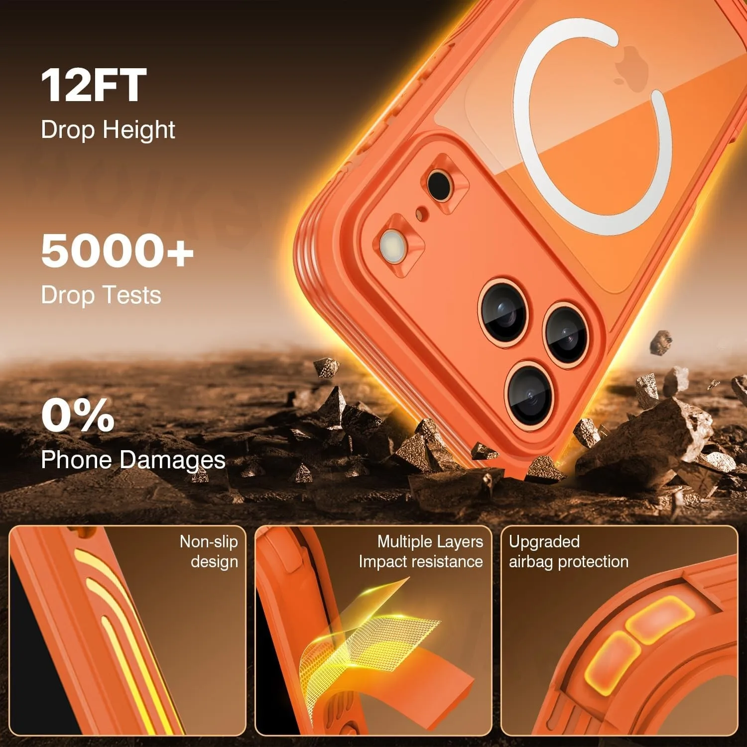 iPhone 17/16/15 Pro Max Magnetic Case - 360° Full Body Protection