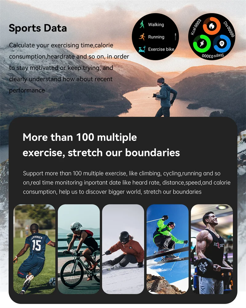 K52 Sports Smartwatch 400mAh Super Battery | Heart Rate Blood Pressure Monitor BT Calling