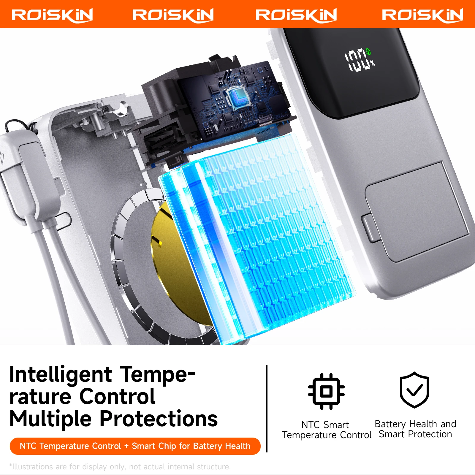 10000mAh Magnetic Power Bank with Foldable Wall Plug 22.5W Fast Charging for iPhone Samsung thumbnail 2