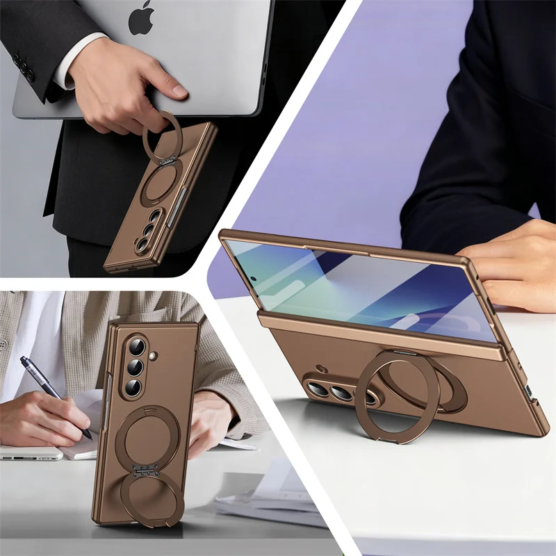 360° Rotating Stand Magnetic Charging Phone Case for Samsung Galaxy Z Fold 7 / 6 / 5