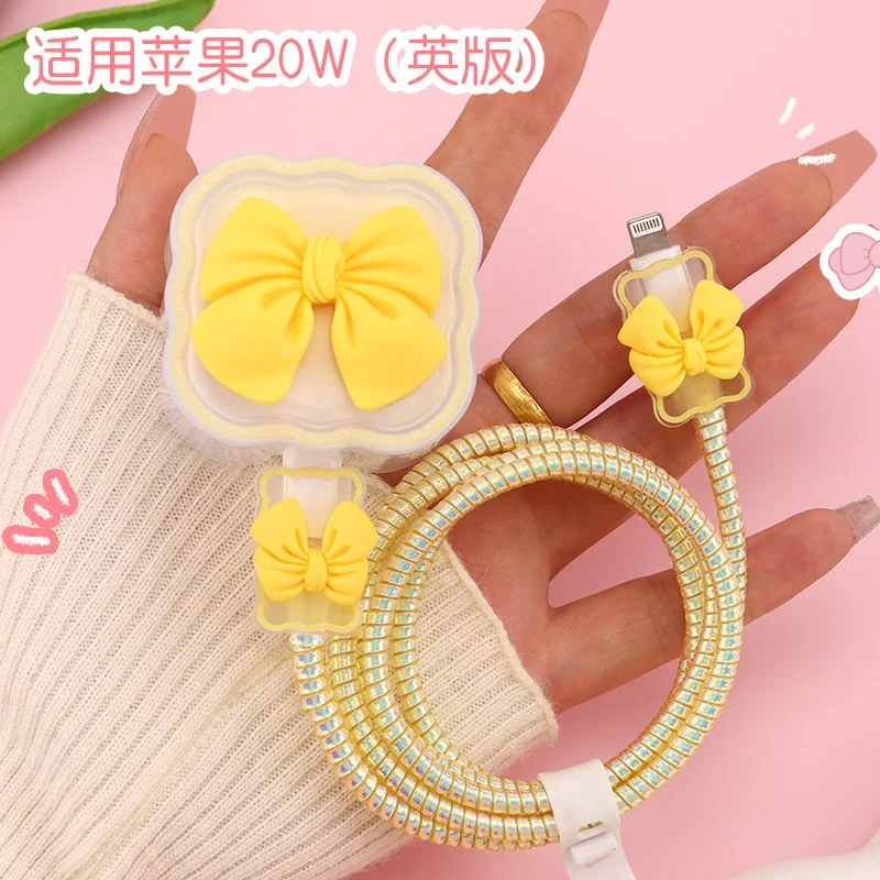 New Wavy Bow Cable Protector for iPhone 20W UK