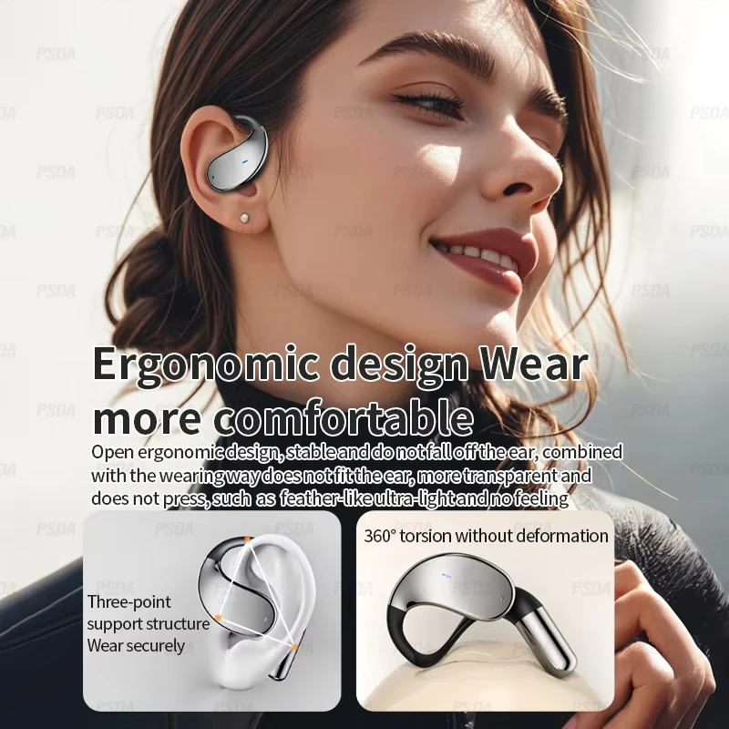 Open Ear Wireless Earphones V5.4 - Sports TWS Headset with Mic & HiFi Stereo thumbnail 2