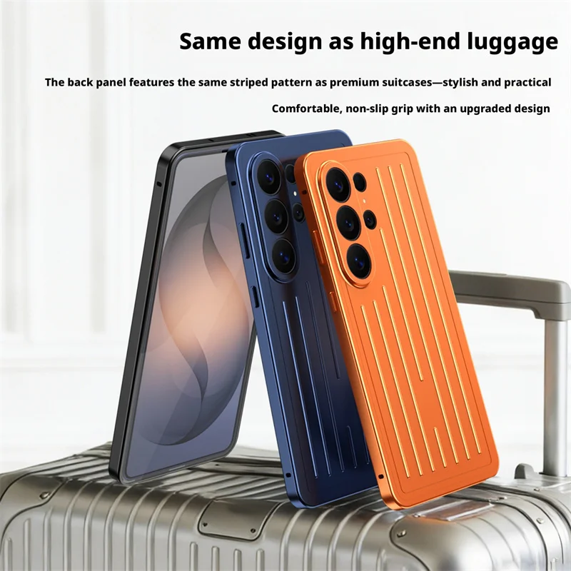 Business 360° Tempered Glass Phone Case for Samsung S26 Ultra – Metal Back Panel Anti-Fall Cover