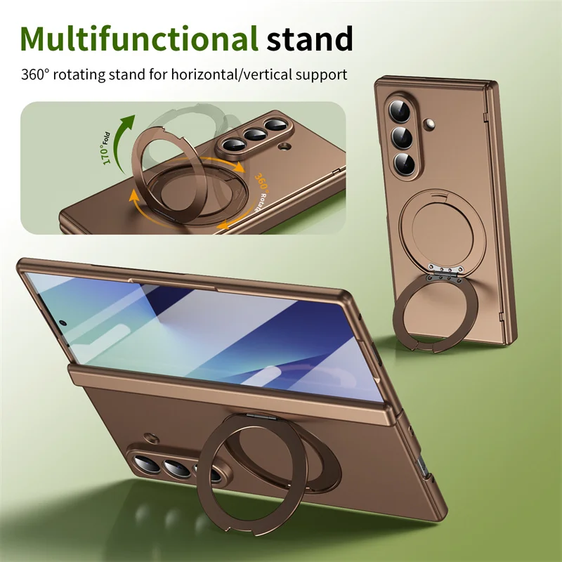 360° Rotating Stand Magnetic Charging Phone Case for Samsung Galaxy Z Fold 7 / 6 / 5
