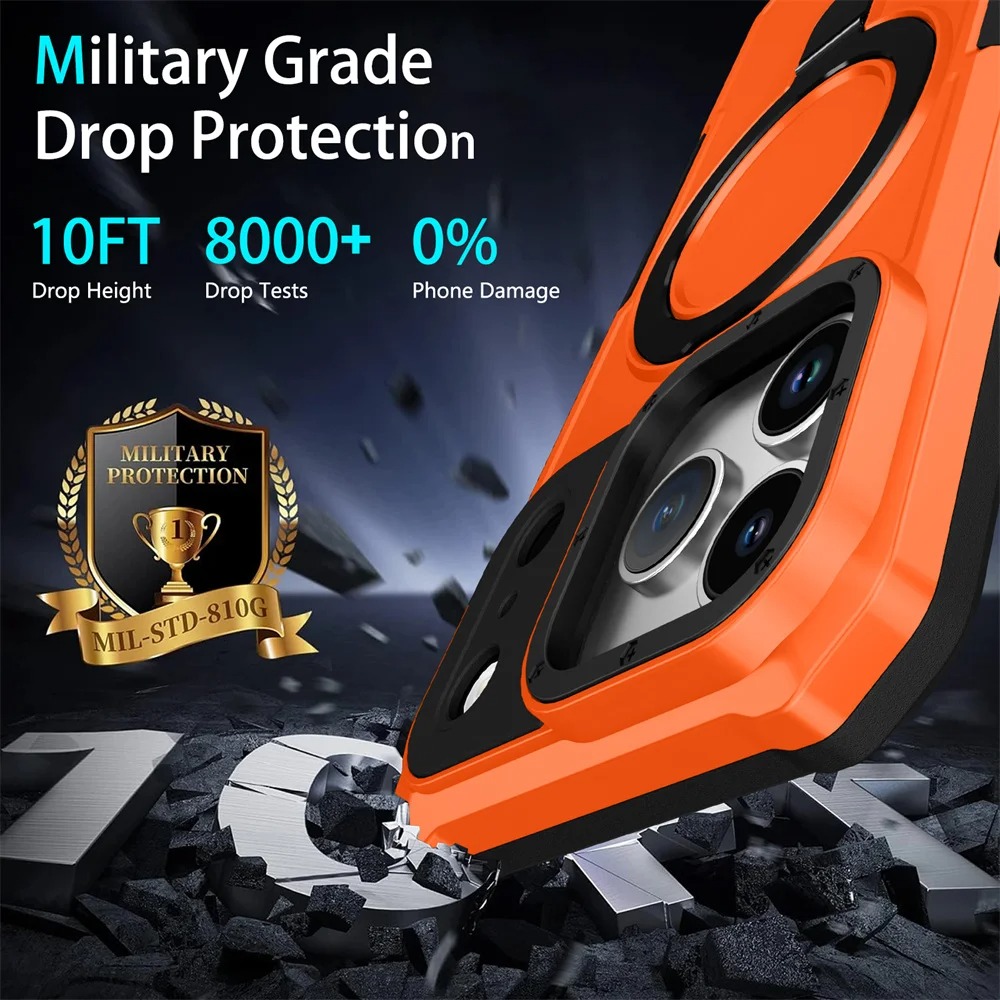 iPhone 17 Pro Max Magnetic Armor Case - Anti-Slip Shockproof Stand Cover
