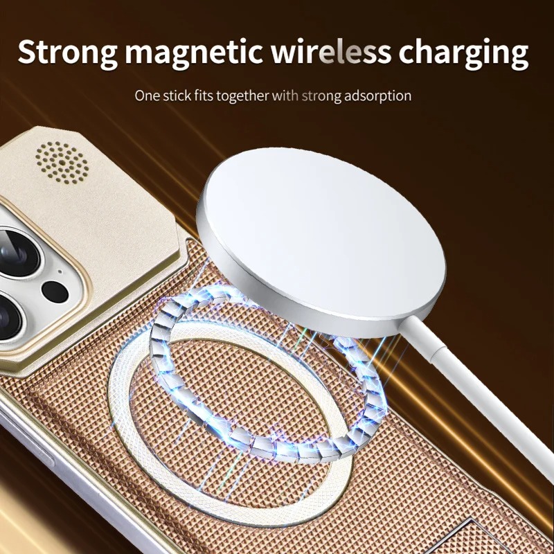 Magnetic Leather Phone Case with Aromatherapy Stand for iPhone 12-17 Pro Max thumbnail 5