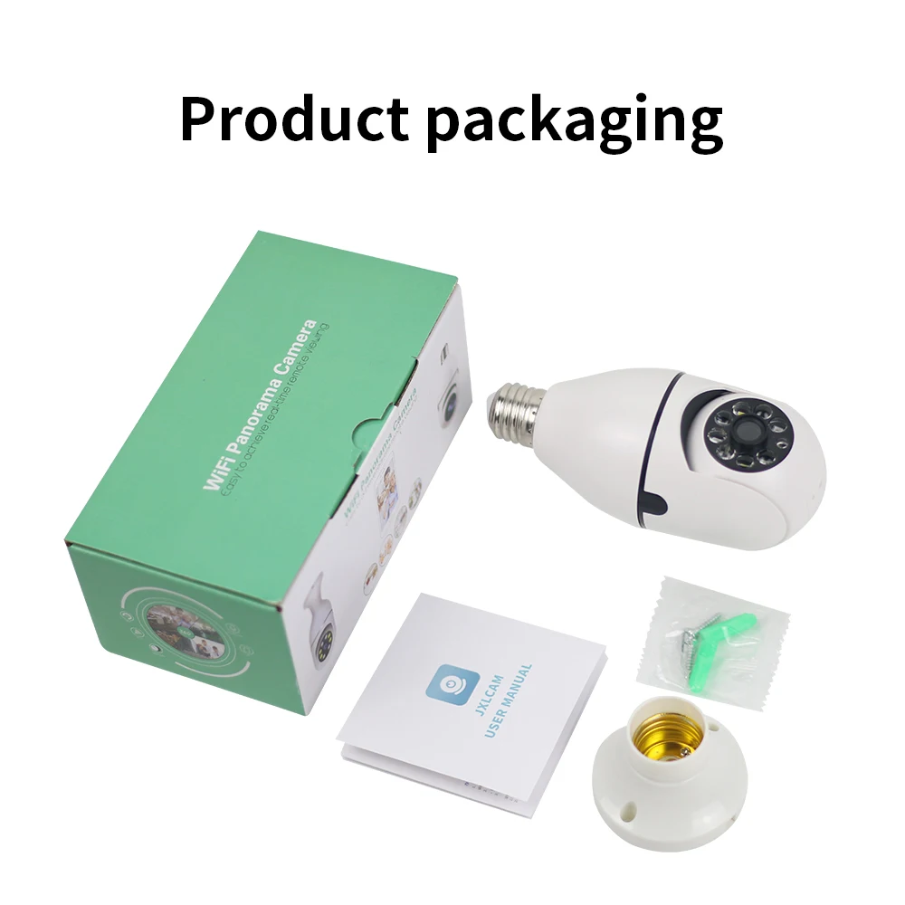 360° WiFi E27 Bulb Security Camera - Wireless Panoramic Home Surveillance Cam