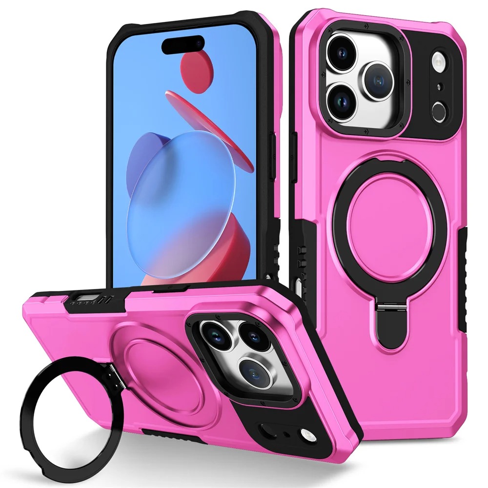 iPhone 17 Pro Max Magnetic Armor Case - Anti-Slip Shockproof Stand Cover