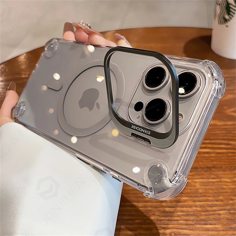 MagSafe Transparent iPhone Case - Luxury Shockproof Cover for iPhone 17/16/15/14/13 Pro Max thumbnail 5