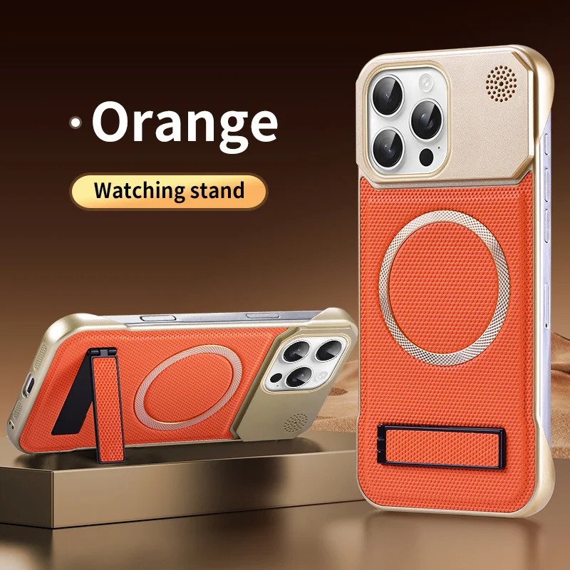 Magnetic Leather Phone Case with Aromatherapy Stand for iPhone 12-17 Pro Max thumbnail 3