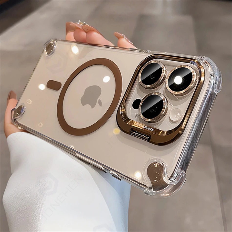 MagSafe Transparent iPhone Case - Luxury Shockproof Cover for iPhone 17/16/15/14/13 Pro Max thumbnail 3