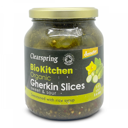 CLEARSPRING DEMETER GHERKIN SLICES SWEET & SOUR 350G