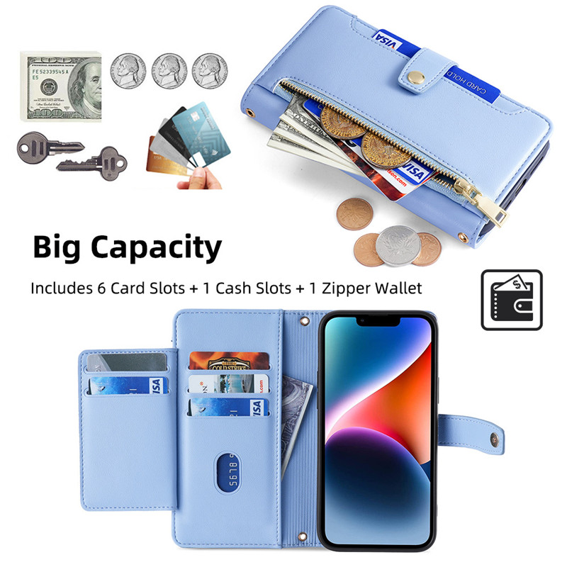 Leather Wallet Phone Case For iPhone 14 13 12 11 Pro Max XS Max XR 8/7//6/6S Plus Flip Card Slot Phone Case Cover