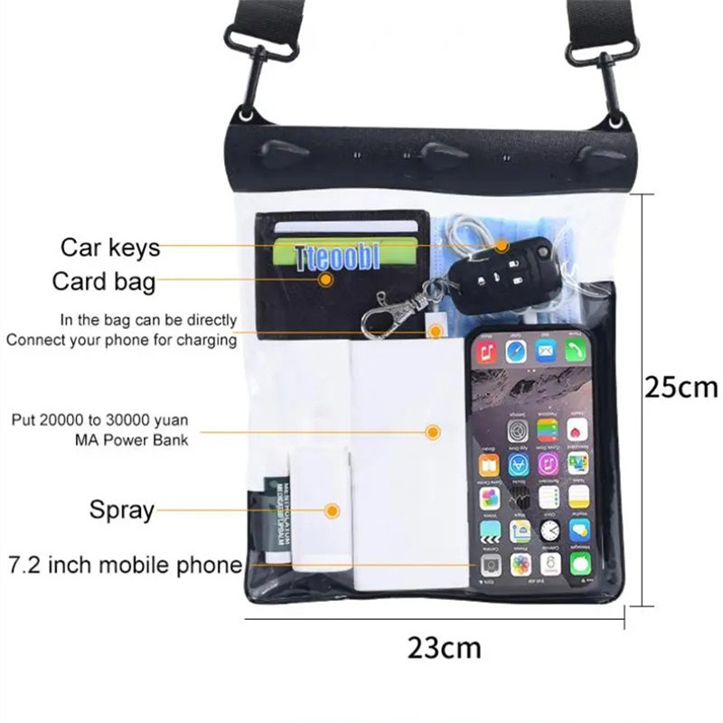 High Waterproof Sealing Swimming Bag Large Size Transparent Underwater Dry Protection Bag Case Drift Diving Mobile Phone Pouch