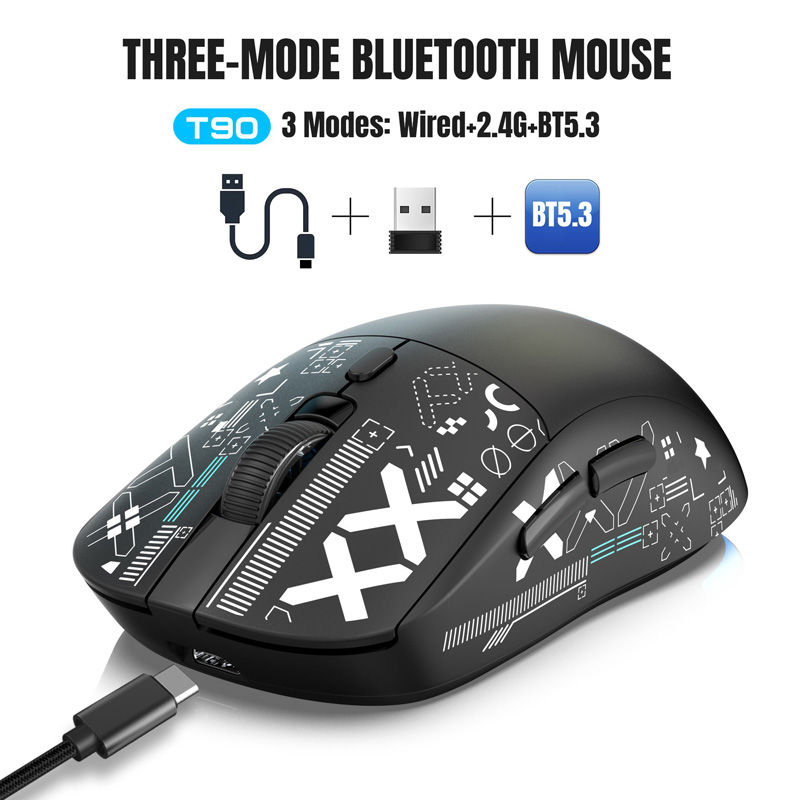 2.4G Wireless Mechanical Mouse Rechargeable RGB Bluetooth Gaming Mouse Ergonomic Three-Mode Silent Mouse Mice for Office Gamer