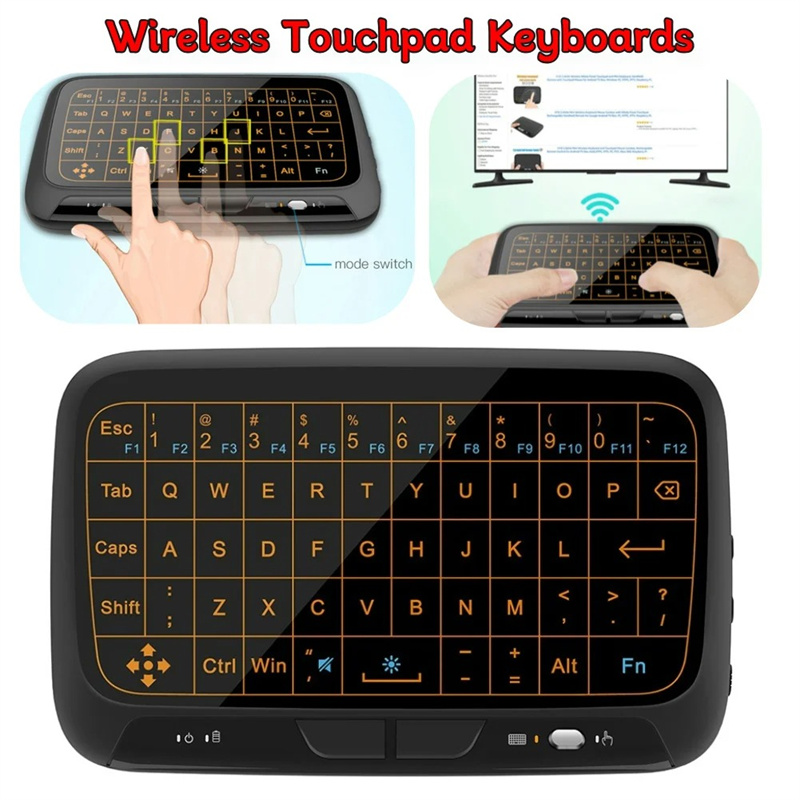 2.4G Wireless Keyboard H18 Mini Full Touch Screen Air Mouse Touchpad Backlight Gaming Keyboard For Smart TV Android TV Box PC