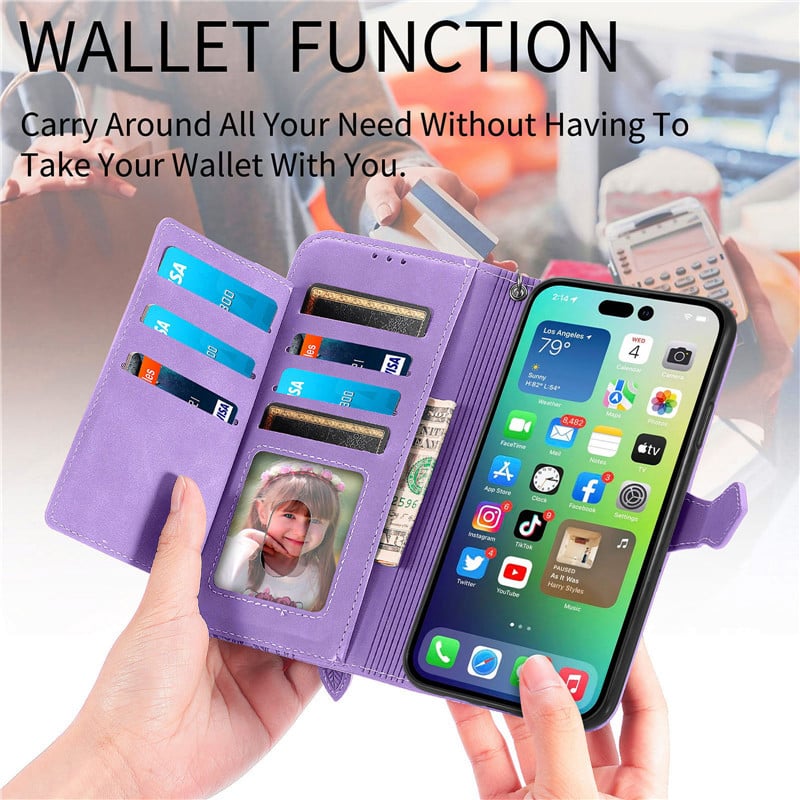 Luxury Leather Flip Phone Case For iPhone 14 13 Pro 11 12 XR X XS Wallet Bracket Cover Card Slot hone Bag Stand Cover