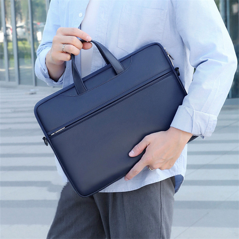 New PU Leather Men's Briefcase 13 14 15.6 Inch Male Laptop Handbag Sleeve Case PU Leather Business Shoulder Messenger Bag