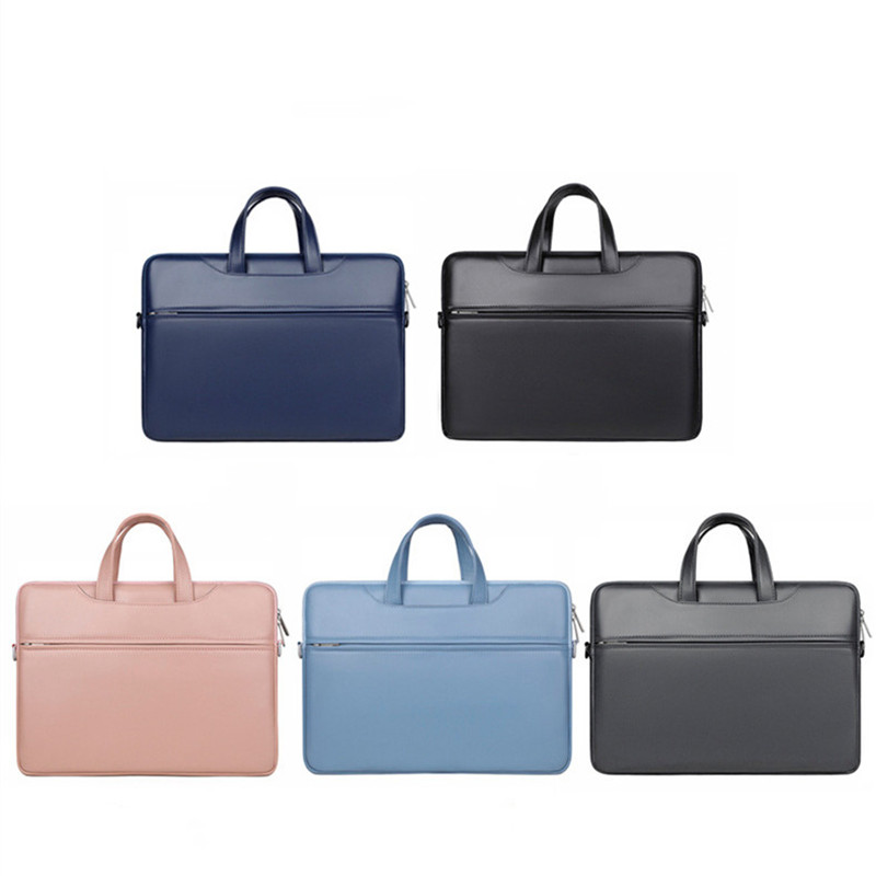 New PU Leather Men's Briefcase 13 14 15.6 Inch Male Laptop Handbag Sleeve Case PU Leather Business Shoulder Messenger Bag