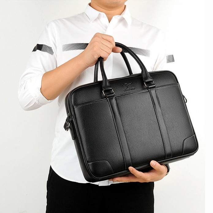 Business Large Capacity Men's Briefcase Luxury Leather Laptop Tote Bag Office Male Shoulder Messenger Bag Fashion Man Handbag