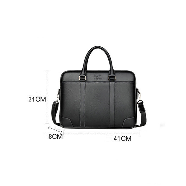 Business Large Capacity Men's Briefcase Luxury Leather Laptop Tote Bag Office Male Shoulder Messenger Bag Fashion Man Handbag