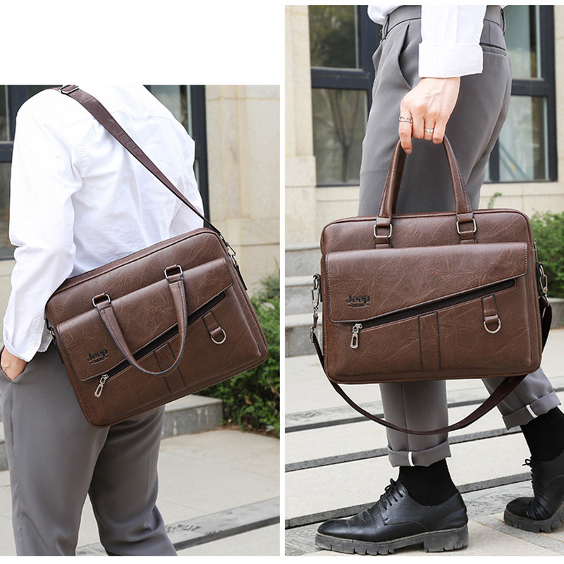 High Quality PU Leather Business Shoulder Messenger Bag Famous Brand Retro Men Briefcase Bags Travel Tote Bag Laptop Handbag